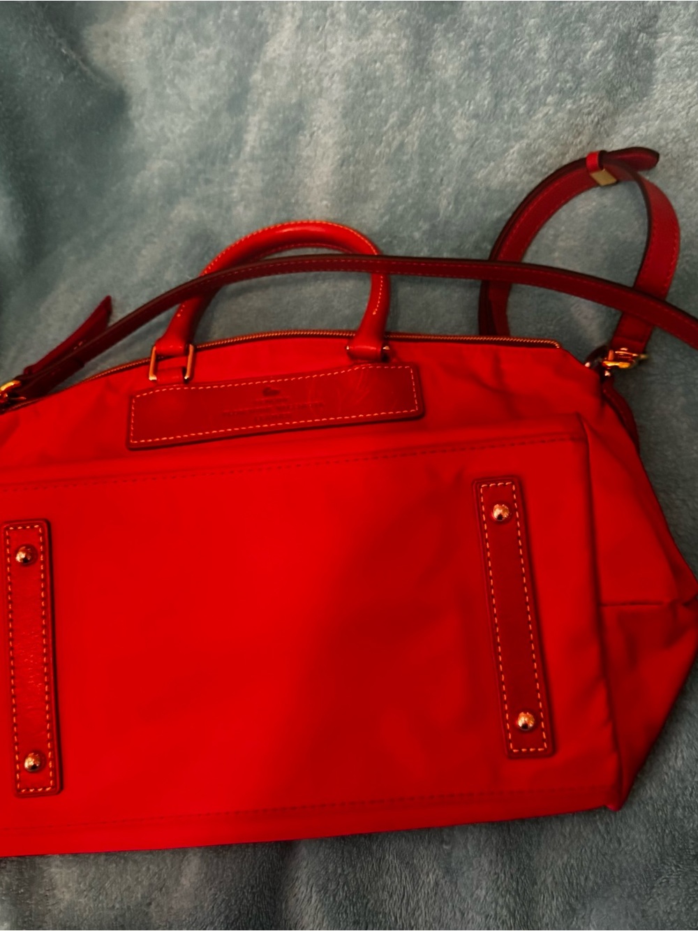 Dooney & Bourke Red tote bag trimmed in leather - Picture 6 of 7